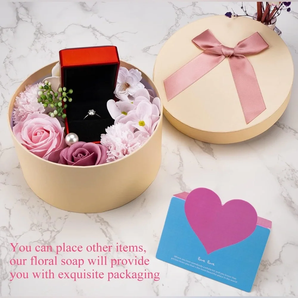Chic Soap Floral Gift Box with Pink Roses